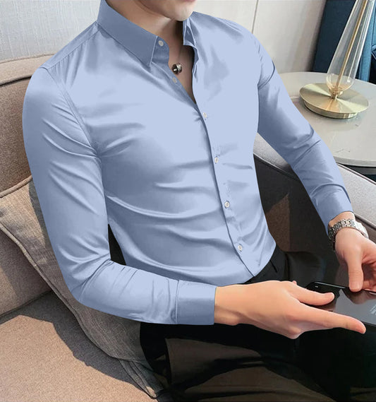 Pewter Luxurious Satin Shirt