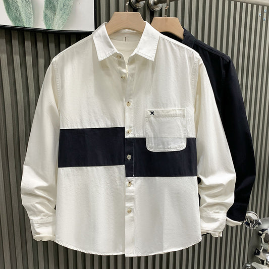 Contrast Band Pocket Shirt