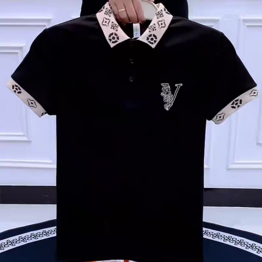 Obsidian Crest Monogram Polo T-Shirt
