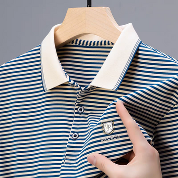 Executive Stripe Crest Polo