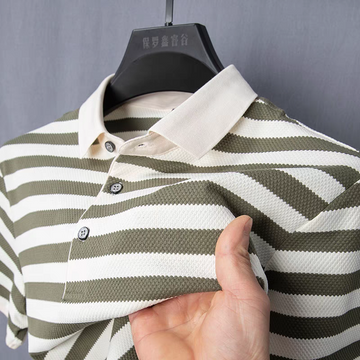 Urban Stripe Knit Polo T-Shirt