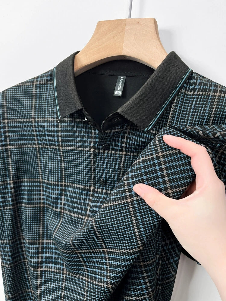 Vintage Plaid Branded Polo T-Shirts